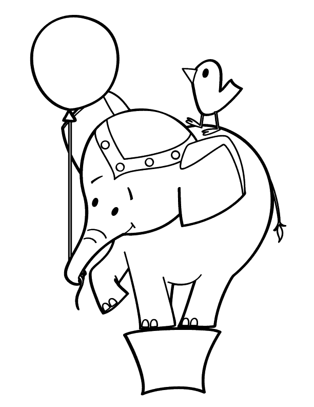Plansa de colorat cu Elefant 9 67